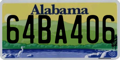 AL license plate 64BA406