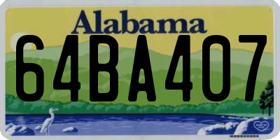 AL license plate 64BA407