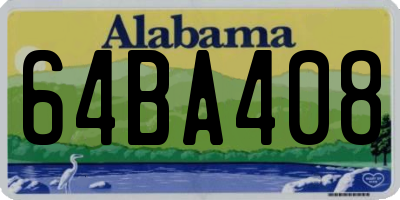 AL license plate 64BA408
