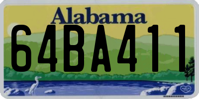 AL license plate 64BA411