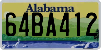 AL license plate 64BA412