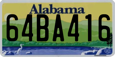 AL license plate 64BA416