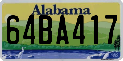 AL license plate 64BA417