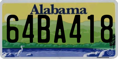 AL license plate 64BA418
