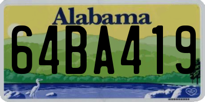 AL license plate 64BA419