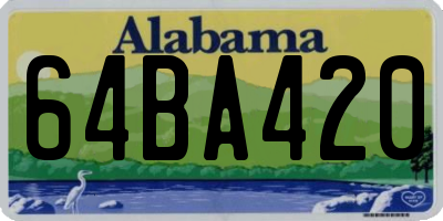 AL license plate 64BA420