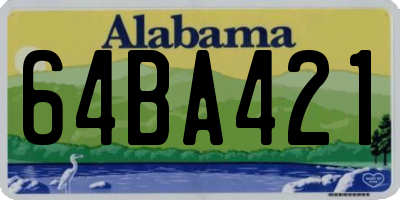 AL license plate 64BA421