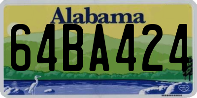 AL license plate 64BA424