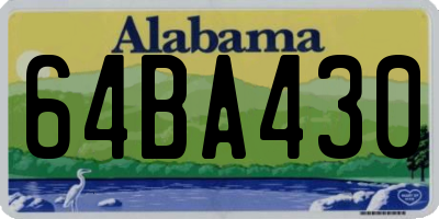 AL license plate 64BA430