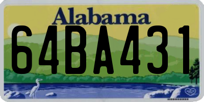 AL license plate 64BA431