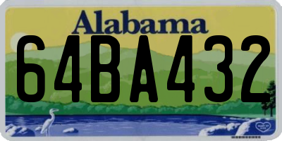 AL license plate 64BA432