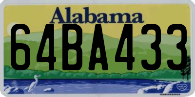 AL license plate 64BA433