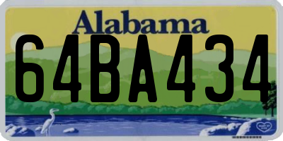 AL license plate 64BA434