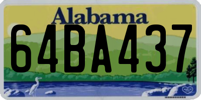 AL license plate 64BA437