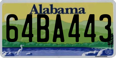 AL license plate 64BA443
