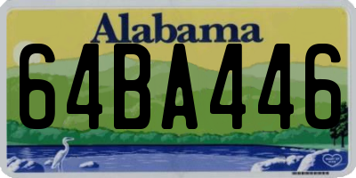 AL license plate 64BA446