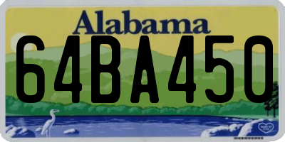 AL license plate 64BA450