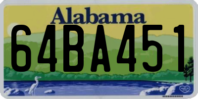AL license plate 64BA451
