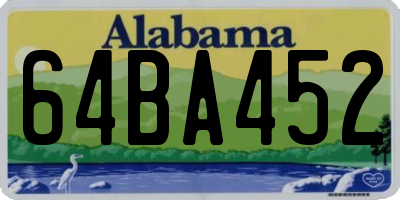 AL license plate 64BA452