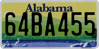 AL license plate 64BA455