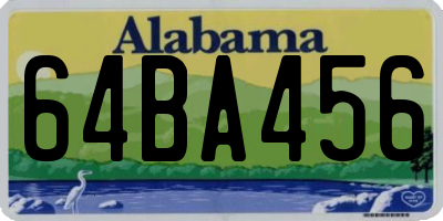 AL license plate 64BA456