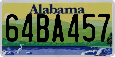 AL license plate 64BA457