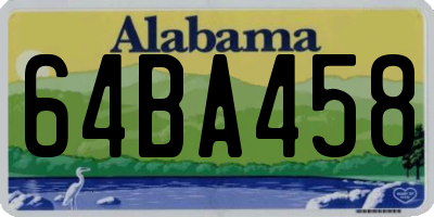 AL license plate 64BA458
