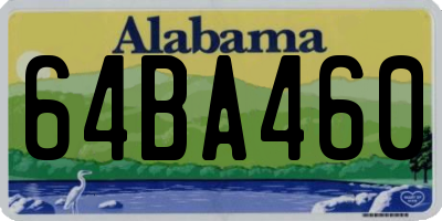 AL license plate 64BA460