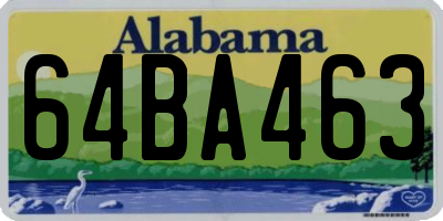 AL license plate 64BA463