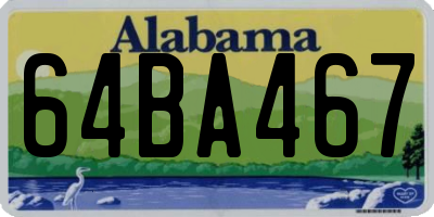 AL license plate 64BA467
