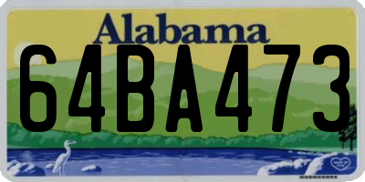 AL license plate 64BA473
