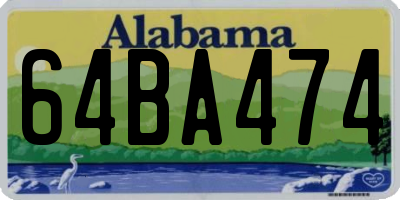 AL license plate 64BA474