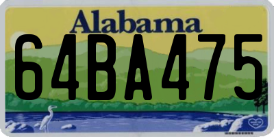 AL license plate 64BA475
