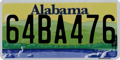 AL license plate 64BA476