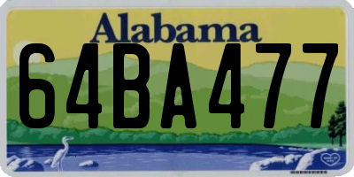AL license plate 64BA477