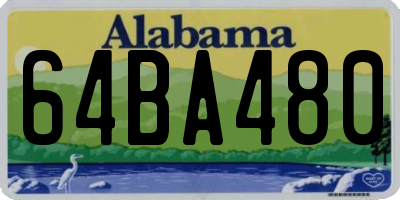 AL license plate 64BA480
