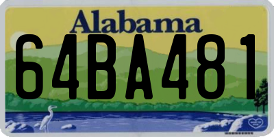AL license plate 64BA481