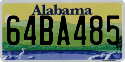 AL license plate 64BA485