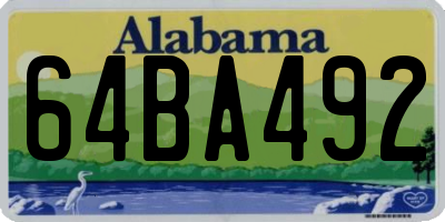 AL license plate 64BA492
