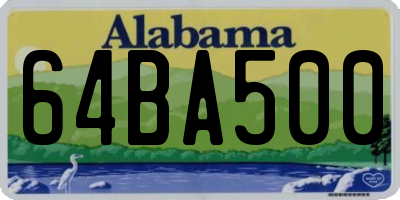AL license plate 64BA500