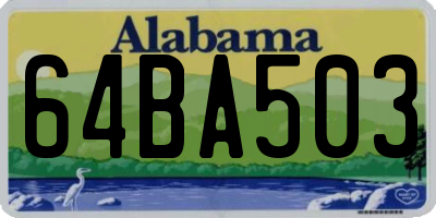 AL license plate 64BA503