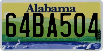 AL license plate 64BA504