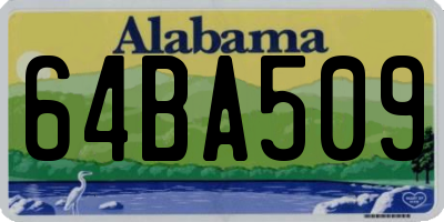 AL license plate 64BA509