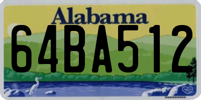 AL license plate 64BA512