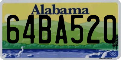AL license plate 64BA520