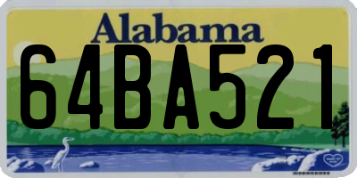 AL license plate 64BA521