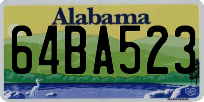 AL license plate 64BA523