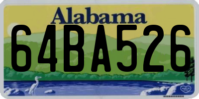 AL license plate 64BA526
