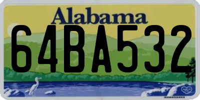 AL license plate 64BA532