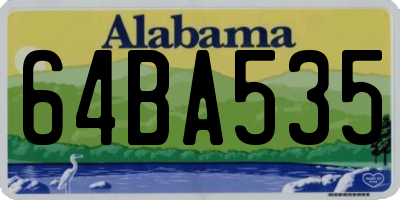 AL license plate 64BA535